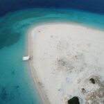 Frontn beach of marathonisi Island