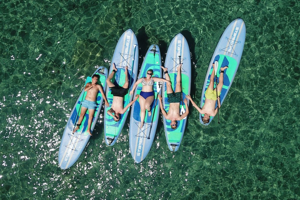 A Group of friends relaxing on a SUP Tour