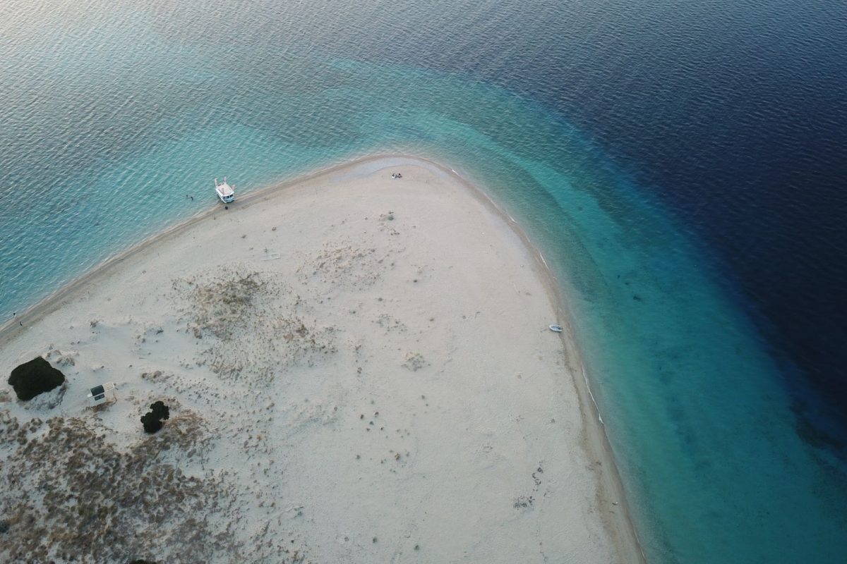 marathonisi island from a drone